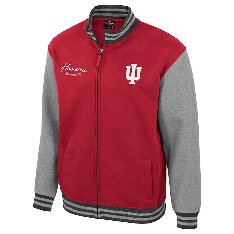 Men's Colosseum Crimson Indiana Hoosiers Ambi-Turner Full-Zip Varsity Jacket