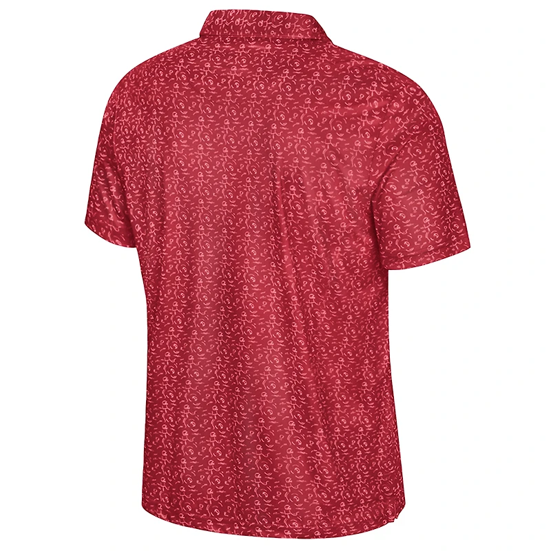Men's Colosseum  Crimson Indiana Hoosiers Football Print Polo
