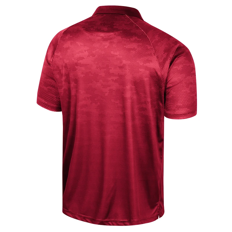Men's Colosseum Crimson Indiana Hoosiers Honeycomb Raglan Polo