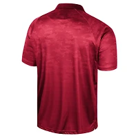 Men's Colosseum Crimson Indiana Hoosiers Honeycomb Raglan Polo