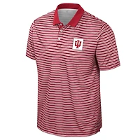 Men's Colosseum Crimson Indiana Hoosiers Striped Polo