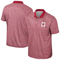 Men's Colosseum Crimson Indiana Hoosiers Striped Polo