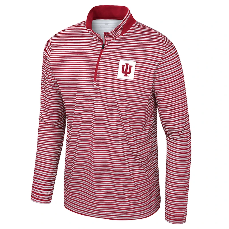 Haut rayé à glissière quart de tour Colosseum Crimson Indiana Hoosiers pour homme