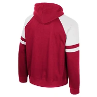 Men's Colosseum  Crimson Indiana Hoosiers Todd Raglan Pullover Hoodie