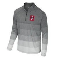 Men's Colosseum  Gray Indiana Hoosiers AI Striped Mesh Quarter-Zip Raglan Windshirt