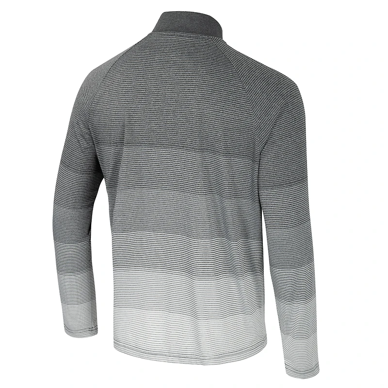 Men's Colosseum Gray Indiana Hoosiers AI Striped Mesh Quarter-Zip Raglan Windshirt