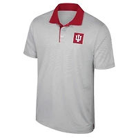 Men's Colosseum Gray Indiana Hoosiers Big & Tall Tuck Striped Polo