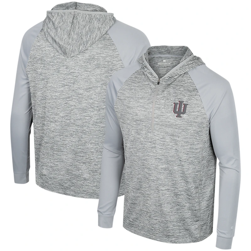 Haut à capuche cybernétique raglan quart de zip Indiana Hoosiers Colosseum gris pour hommes