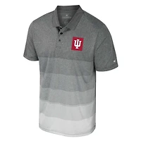 Men's Colosseum Gray Indiana Hoosiers Striped Mesh Polo