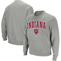 Colosseum Heather Grey Indiana Hoosiers Arch & Logo Crew Neck Sweat-shirt pour homme