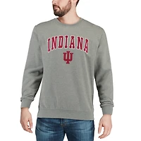 Colosseum Heather Grey Indiana Hoosiers Arch & Logo Crew Neck Sweat-shirt pour homme