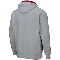 Sweat à capuche entièrement zippé Colosseum Indiana Hoosiers Arch & Logo 3.0 pour homme, gris chiné