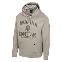 Men's Colosseum  Oatmeal Indiana Hoosiers Operation Hat Trick Battalion Hoodie