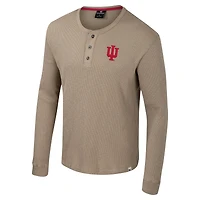 Chemise Henley à manches longues Great Outdoors pour homme Colosseum Tan Indiana Hoosiers