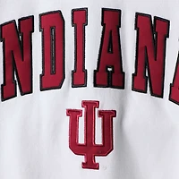 Men's Colosseum White Indiana Hoosiers Arch & Logo Crew Neck Sweatshirt