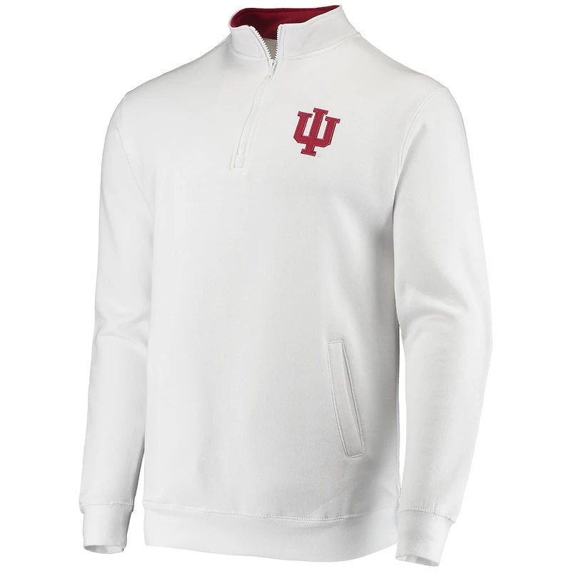 Colosseum pour homme Blanc Indiana Hoosiers Tortugas Logo Quarter-Zip Jacket