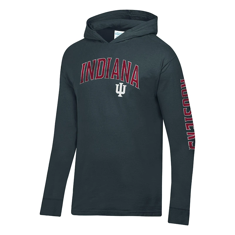 Sweat à capuche deux touches Indiana Hoosiers ComfortWash Anthracite pour homme