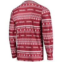 Men's Concepts Sport Crimson Indiana Hoosiers Ugly Sweater Long Sleeve Top and Pants Sleep Set