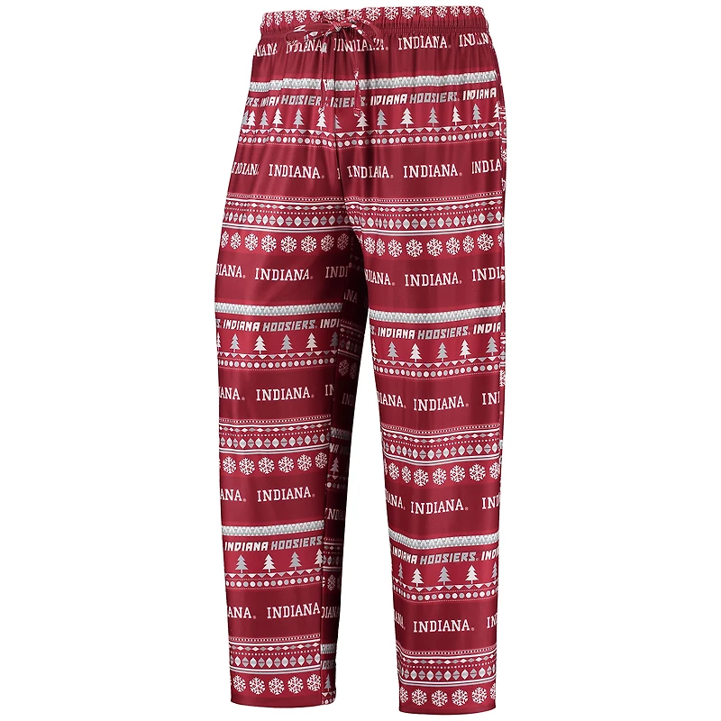 Men's Concepts Sport Crimson Indiana Hoosiers Ugly Sweater Long Sleeve Top and Pants Sleep Set