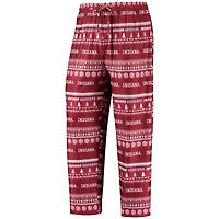 Men's Concepts Sport Crimson Indiana Hoosiers Ugly Sweater Long Sleeve Top and Pants Sleep Set