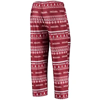 Men's Concepts Sport Crimson Indiana Hoosiers Ugly Sweater Long Sleeve Top and Pants Sleep Set