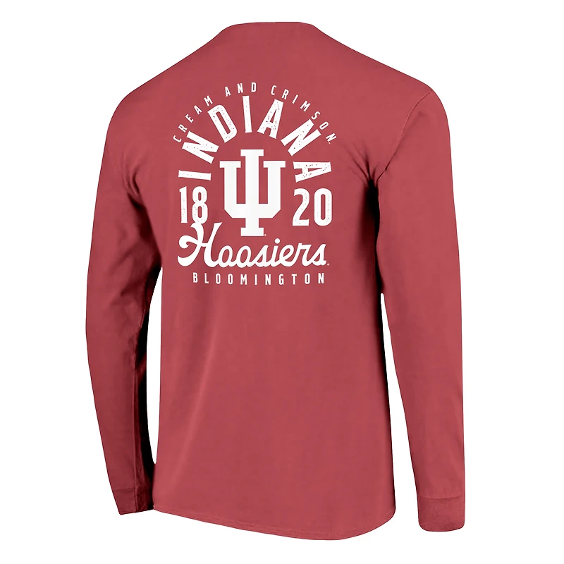 T-shirt à manches longues pour homme, motif mascotte des Indiana Hoosiers, couleurs confort naturelles