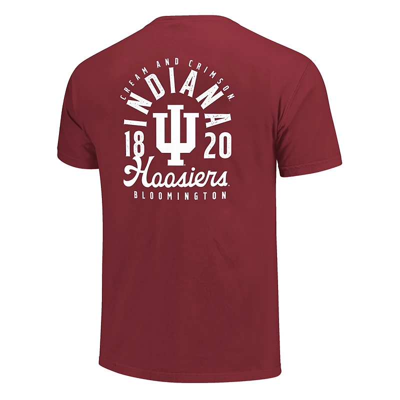 T-shirt confortable pour homme avec superposition de mascotte Crimson Indiana Hoosiers
