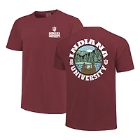 T-shirt à doublure épaisse pour homme, motif paysage, couleurs confortables, Indiana Hoosiers, Crimson