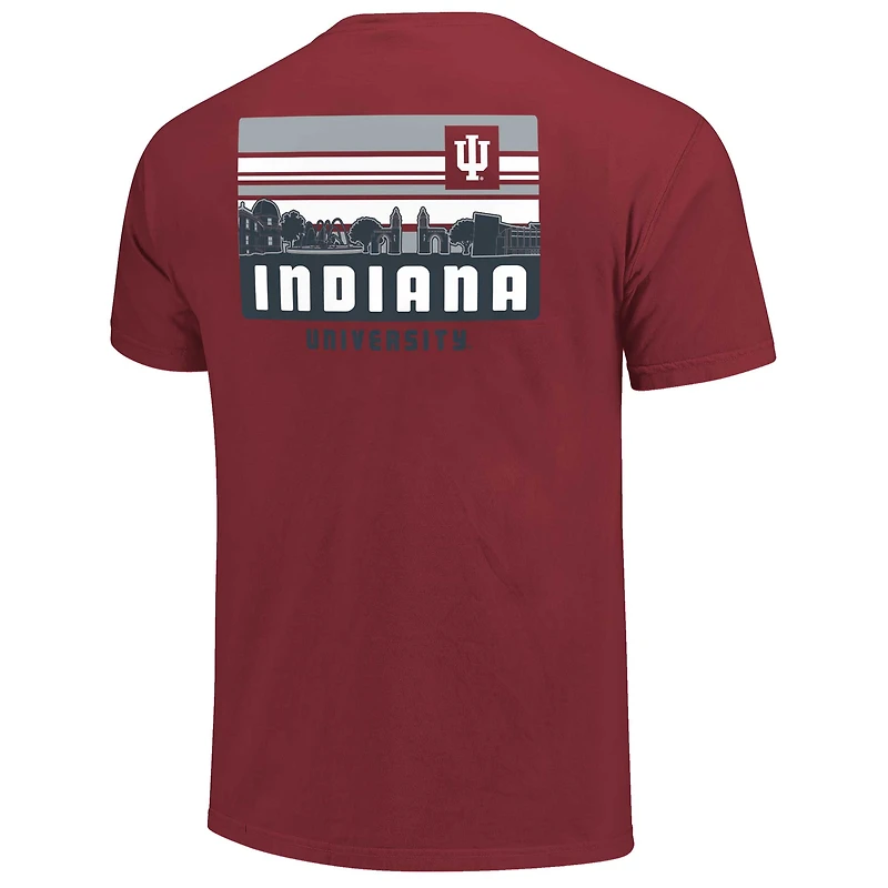 T-shirt rayé pour homme Crimson Indiana Hoosiers Campus Skyline