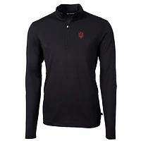 Men's Cutter & Buck Black Indiana Hoosiers Big Tall Virtue Eco Pique Recycled Quarter-Zip Pullover Top