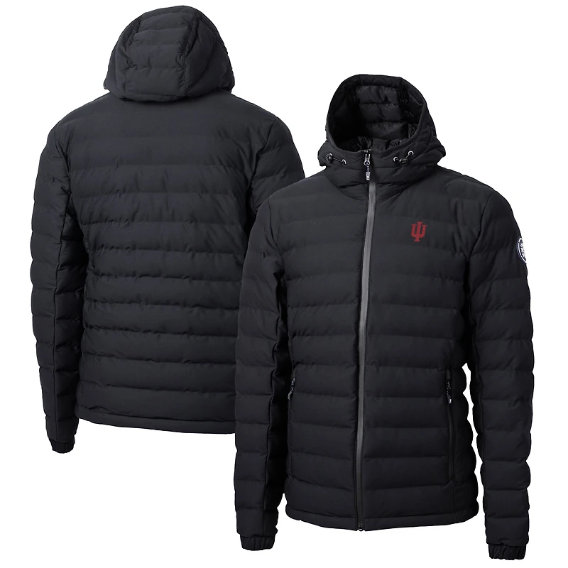 Doudoune zippée intégrale Cutter & Buck noire Indiana Hoosiers Mission Ridge Repreve Eco pour homme