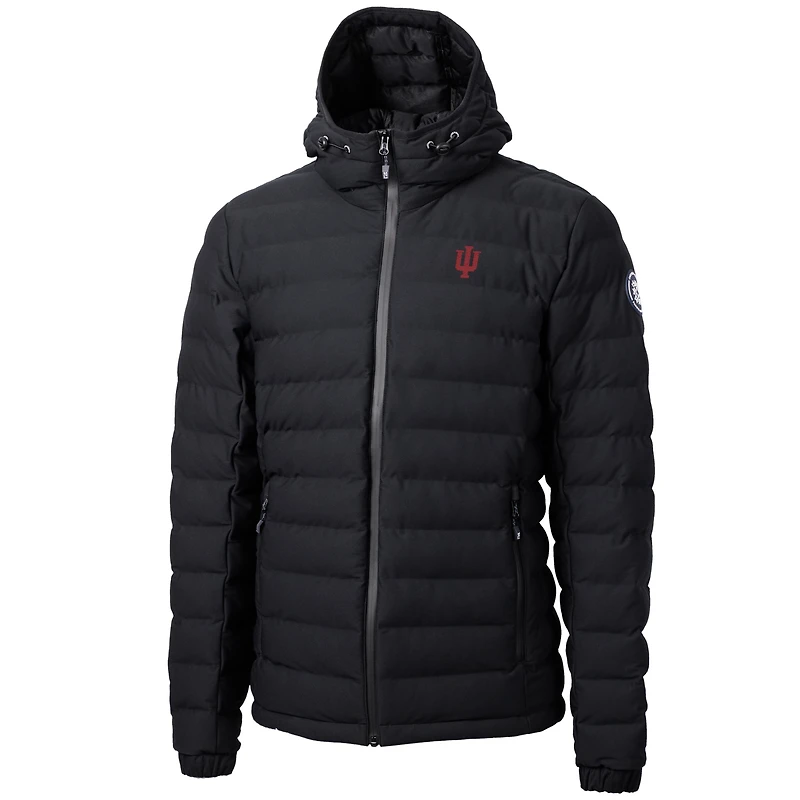 Doudoune zippée intégrale Cutter & Buck noire Indiana Hoosiers Mission Ridge Repreve Eco pour homme
