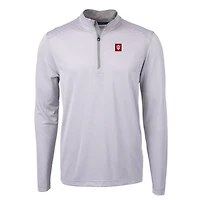 Pull-over zippé recyclé à micro-rayures et piqué écologique pour homme, coupeur buck, gris/blanc, Indiana Hoosiers, grandes tailles, Virtue