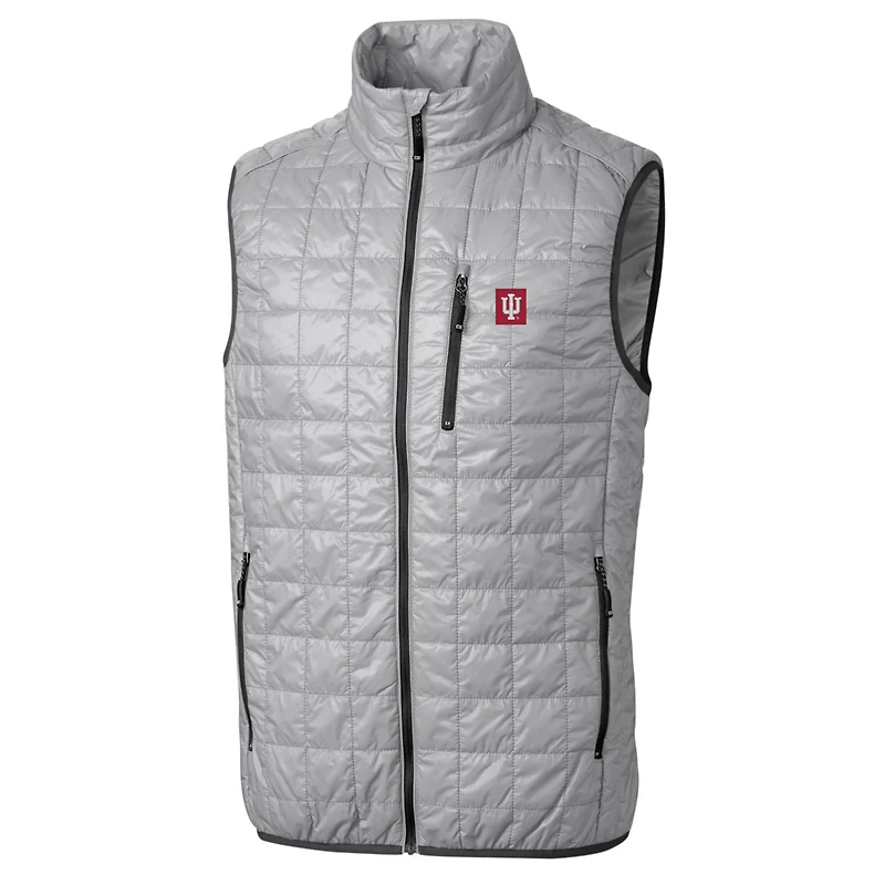 Gilet matelassé zippé Rainier PrimaLoft Eco pour homme, coupe-vent et gris Indiana Hoosiers, grande taille