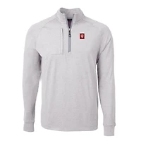Pull-over zippé quart de tour en tricot écologique Adapt pour homme, gris chiné, style Indiana Hoosiers, coupe grande et taille