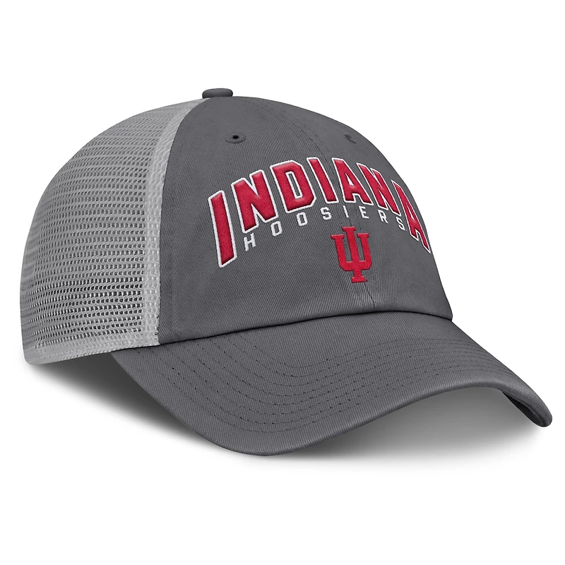 Men's Fanatics Charcoal Indiana Hoosiers Ionic Trucker Adjustable Hat