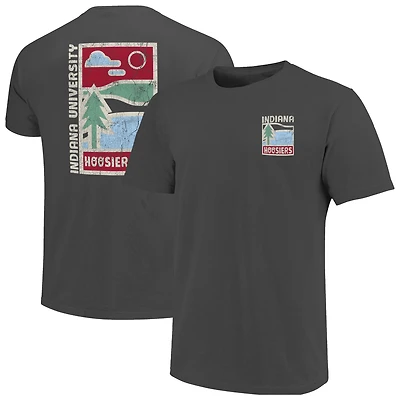 T-shirt graphique graphite pour homme, couleurs confort, style minimaliste, Indiana Hoosiers