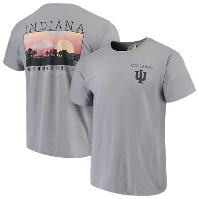 T-shirt Indiana Hoosiers Comfort Colors Campus Landscape gris pour homme