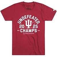T-shirt Homefield Crimson pour hommes des Indiana Hoosiers, champions nationaux invaincus éliminatoires de football universitaire 2025