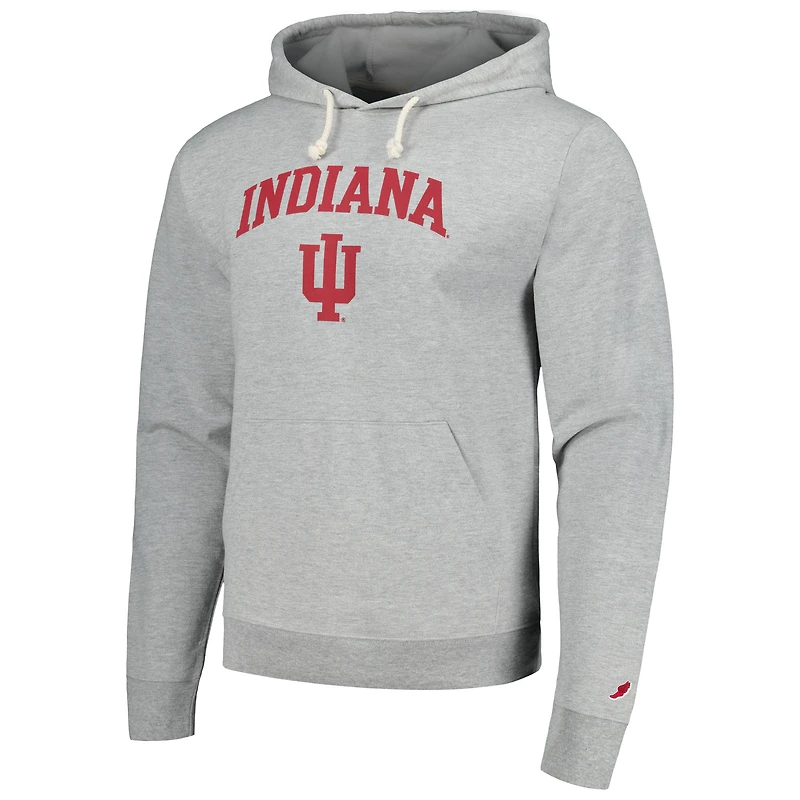 Men's League Collegiate Wear  Heather Gray Indiana Hoosiers Tall Arch Essential Pullover Hoodie