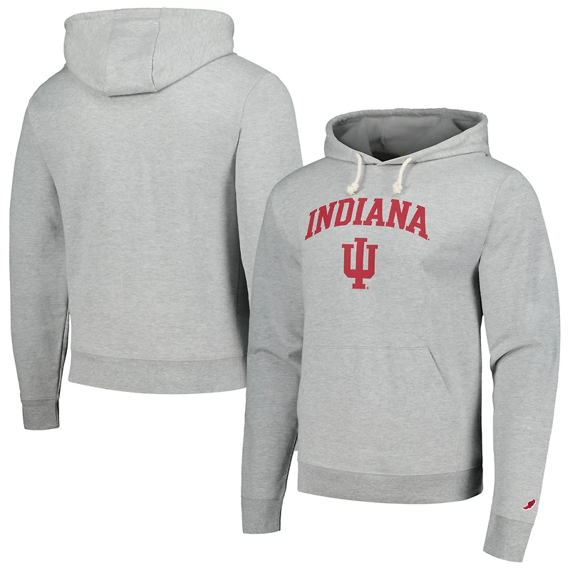 Men's League Collegiate Wear Heather Gray Indiana Hoosiers Tall Arch Essential Pullover Hoodie