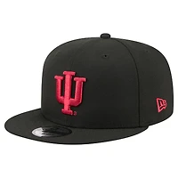 Men's New Era  Black Indiana Hoosiers Team 9FIFTY Snapback Hat