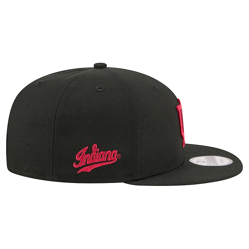 Casquette snapback New Era noire pour homme Indiana Hoosiers Team 9FIFTY
