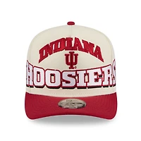 Men's New Era Cream/Crimson Indiana Hoosiers March Madness Historic Collection 9FIFTY A-Frame Snapback Hat