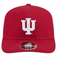 Casquette camionneur extensible à boutons-pression New Era Crimson Indiana Hoosiers Primary 9SEVENTY pour homme