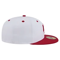 Casquette de baseball ajustée New Era blanche et cramoisie pour homme, Indiana Hoosiers On-Field