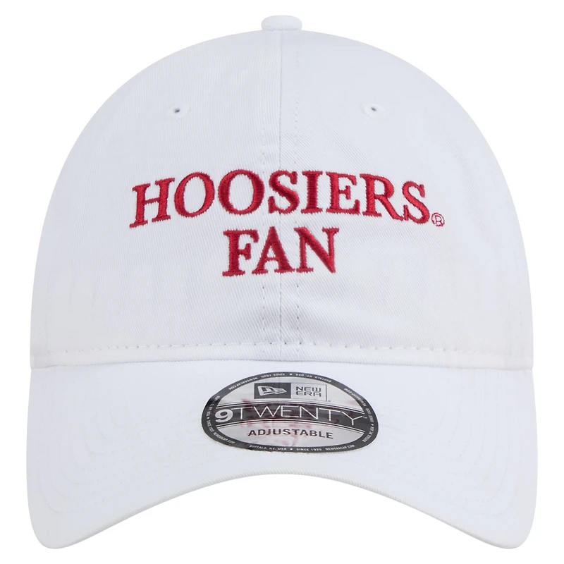 Men's New Era White Indiana Hoosiers Fan 9TWENTY Adjustable Hat