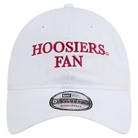 Men's New Era White Indiana Hoosiers Fan 9TWENTY Adjustable Hat