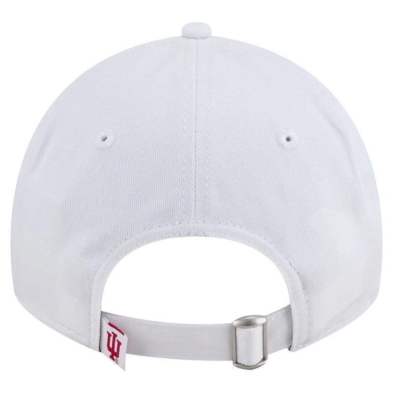 Men's New Era White Indiana Hoosiers Fan 9TWENTY Adjustable Hat