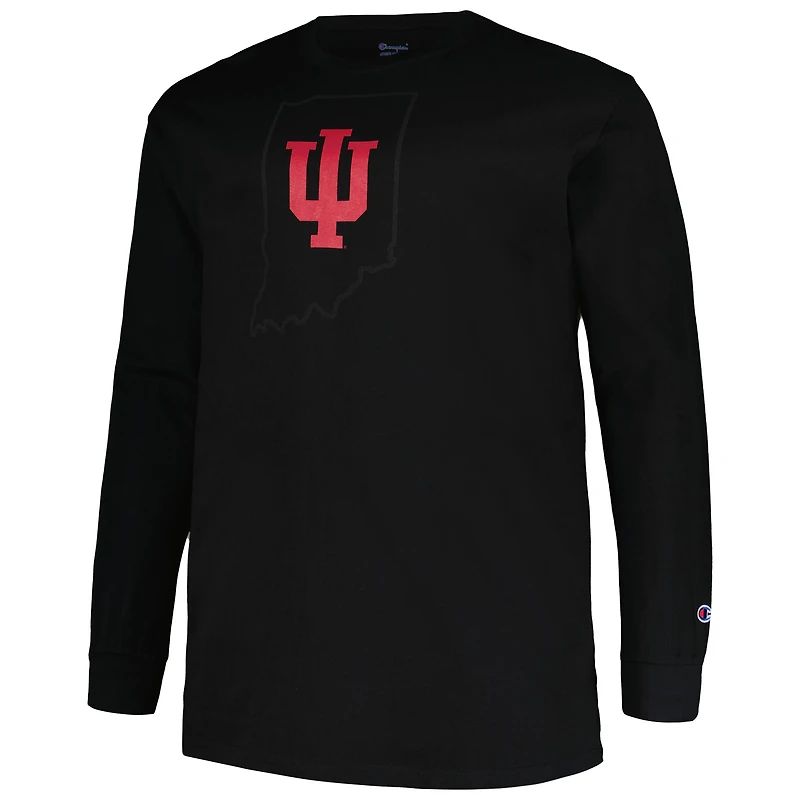 Profil noir Indiana Hoosiers Big & Tall Pop T-shirt à manches longues pour hommes